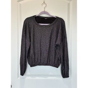 Terez Silver Metallic Long Sleeve Top Size XS